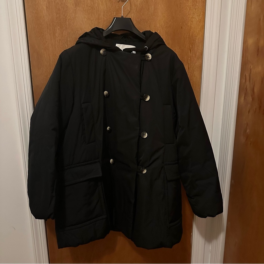 Ganni Black Puffer Midi Jacket/Parka - Picture 3 of 6